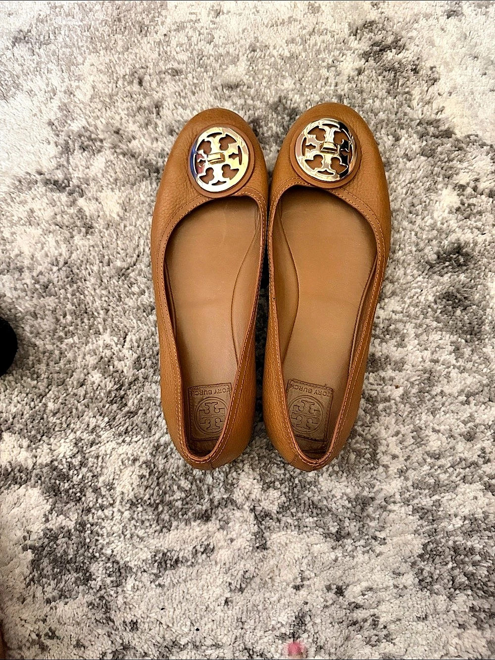 Tory Burch Minnie Travel Ballet Flat Brown Flats
